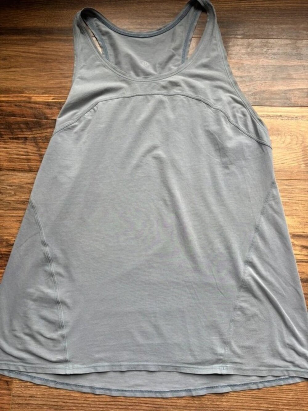 Lululemon 105F Singlet Flowy Racerback Workout Tank Top Grey Periwinkle Stripe 4